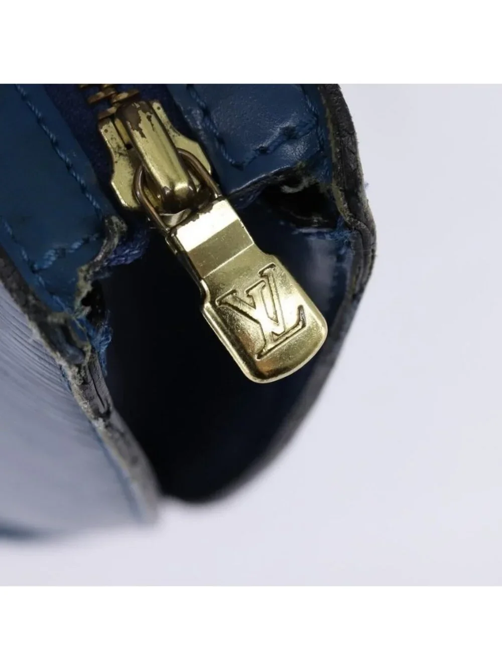Authentic LOUIS VUITTON Epi Saint Jacques Shopping Shoulder Bag Blue M52275 LV